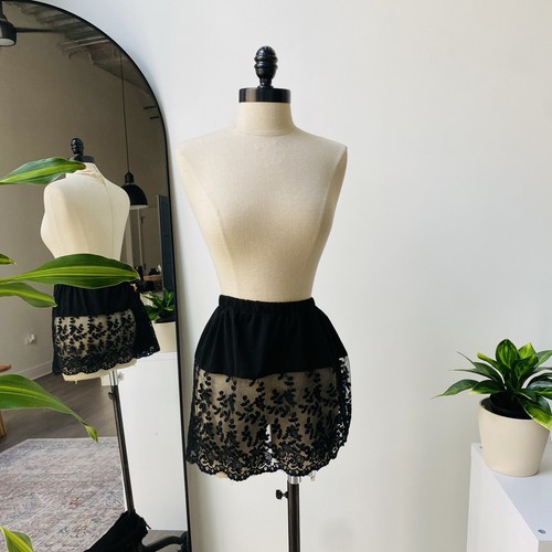 Black lace shirt - black, extender
