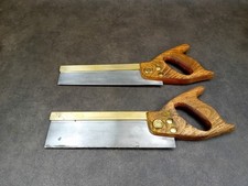 2 Vintage Spear & Jackson Brass Backed Saw 10" Dovetail & Tenon Saw