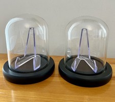 2 x New Glass Dome Display Cases with Wooden Bases. Perfect for Pocket Watches.