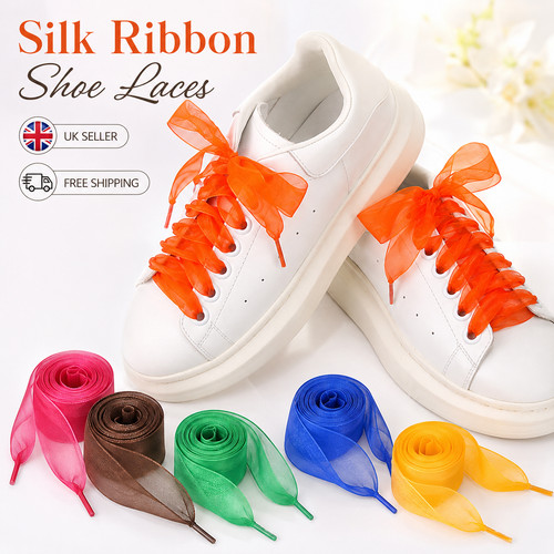 Silk ribbon shoe laces - shoe,