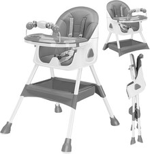 Baby Feeding Chair Seat Folding High Chair Adjustable Children Baby Armchair
