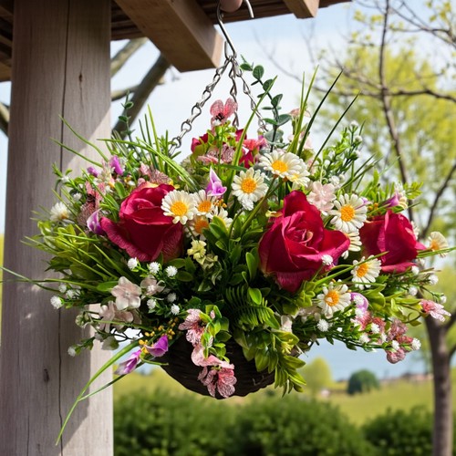 Artificial hanging basket - artificial,