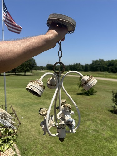Vtg painted light - light, cherub