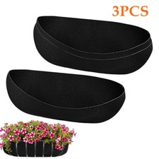 3 Pieces Felt Trough Planter Liners Box Liner Hanging Plant Liners Black Window