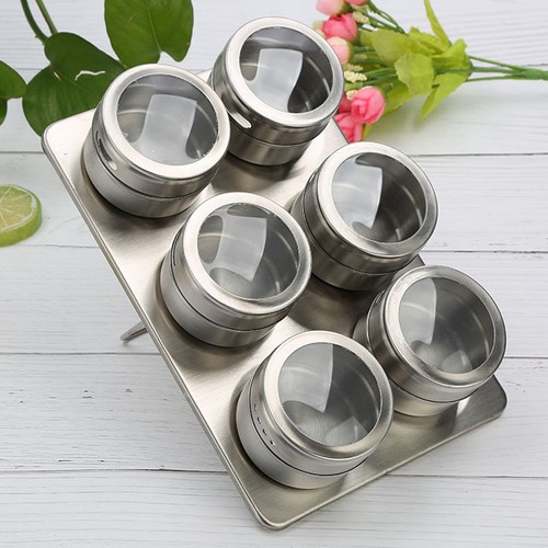 Stainless steel spice - 6x, jars