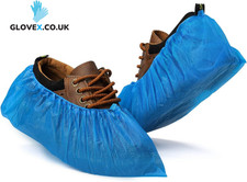 Disposable Shoe Covers, Extra Grip Blue Overshoes Plastic Protective Shoe Cover