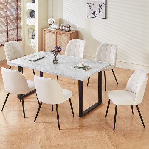Marble effect table and velvet - table,