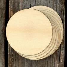 10x Wooden Plain Round Circles Craft Shapes 3mm Plywood 