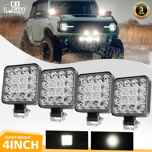 4pcs 12v square led work - 4pcs,