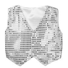 UK Boys Sequins Vest Waistcoat Hip Hop Jazz Latin Street Dance Performing Jacket