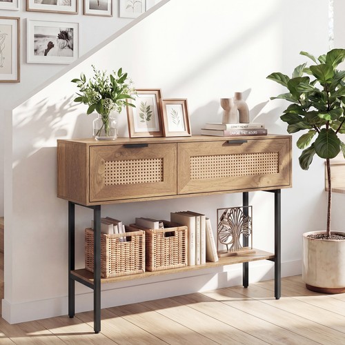 Bohemian rattan console table - rattan,