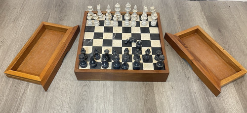 Vintage marble chess set - vintage,