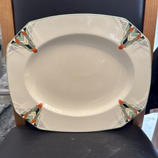 Large  Art Deco Alfred Meakin Marigold Princess Fanfare Serving Platter Plate