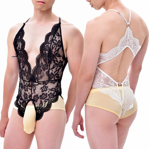 Men bodysuit sexy see through - bodysuit,