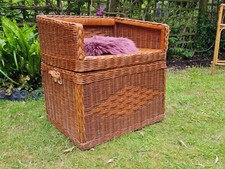 Vintage wicker lidded - lidded, blanket
