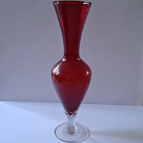 Hand blown ruby red clear - blown,