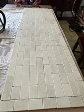 Antique AETCO Fireplace Tiles Hearth Field Set Ivory/Cream Faience C.1900 Rare