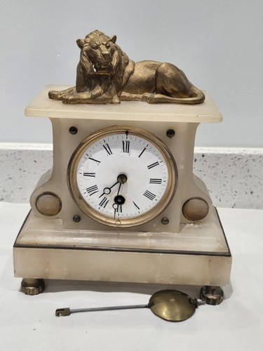 Antique alabaster brass mount - antique,