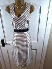 Fee G, Irish Designer, Pink & Black Striped Dress, UK 8, Brand New with Tag