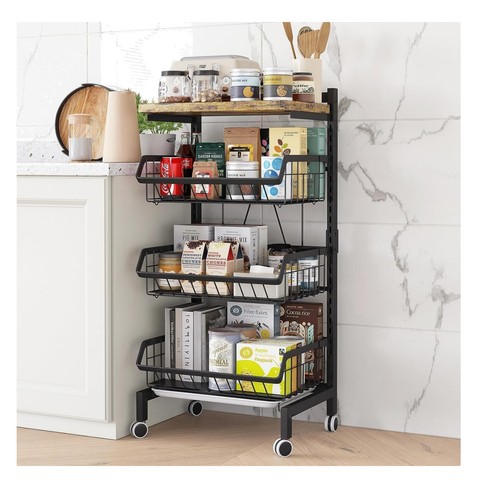 Tier black metal kitchen - black,
