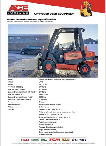 Jcb tlt30d teletruk bale - jcb, &
