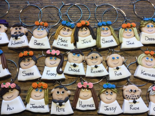 Wine glass charms wedding - glass,