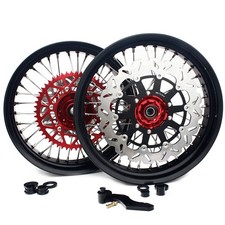 17" Supermoto Wheels Disk Bracket Sprocket For Honda CRF 450 R CRF 250 R 2013 14
