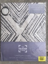 Argos Lined Eyelet Curtains Diamond Distressed Grey Brand New 117 X 137cm