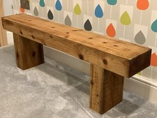 3 Seater Treated Wooden Rustic Garden Sleeper Seat Outdoor Patio Furniture. Free