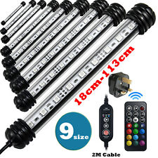 9 Size Aquarium Fish Tank Submersible LED Light Lamp Tube Bar White Blue UK Plug