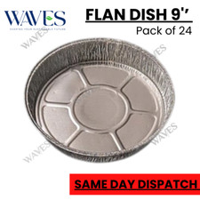 9 inch Foil Flan Cases Plates Baking Pie Dish Oven Tin Takeaway Food Container