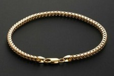Solid 9ct Gold Franco Bracelet - 7.5 inch - UK Hallmarked