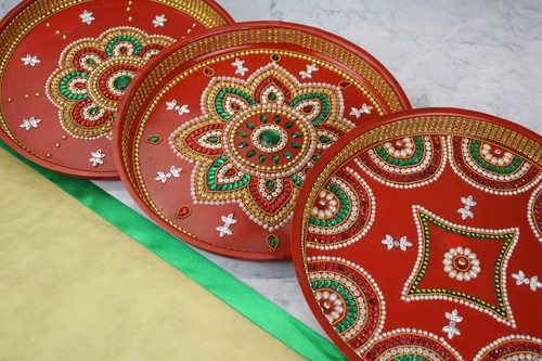 Pooja thali plate aarti - plate, puja