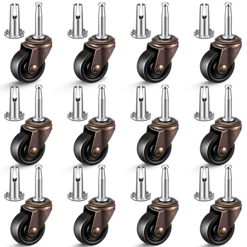 Set antique brass casters - 12,