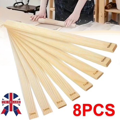 8pcs wooden rolling pin - 8pcs, guides