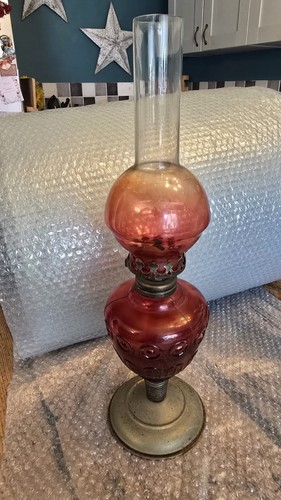 Vintage ruby glass oil - vintage,