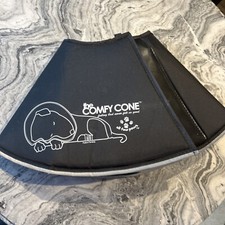 The Comfy Cone Large Black Soft Dog Recovery Collar E-Collar Removable Pet Cone
