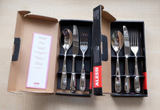 2 Sets Of Alessi Nuovo Milano 3 Piece Dining Cutlery Set - New - Boxed