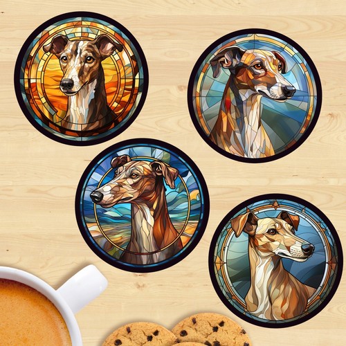 Pet dog coasters stained - dog, coasters,