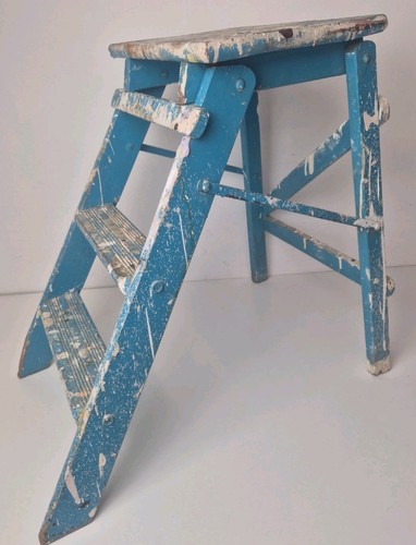 Vintage wooden step ladder - vintage,