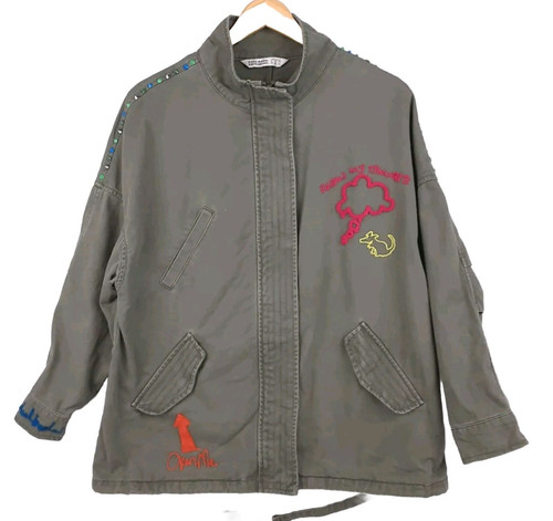 Zara jacket oversized studded - zara,