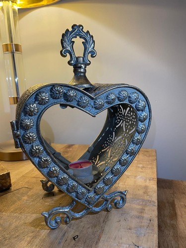 Ornate heart lantern candle - ornate,