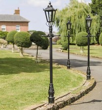 Black Victorian Style Lamp Post Set Garden Lighting Set - 2.26M 