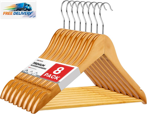 Wooden hangers pack heavy - 8, pack,