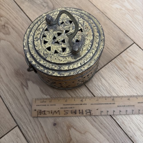 Vintage brass pierced incense - vintage,