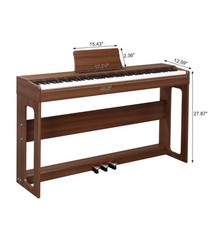 Glarry 88 keys Digital Piano Full Weighted E-Piano with Stand Pedal Headphone. 