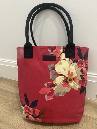 Joules pink floral cotton bag - pink,