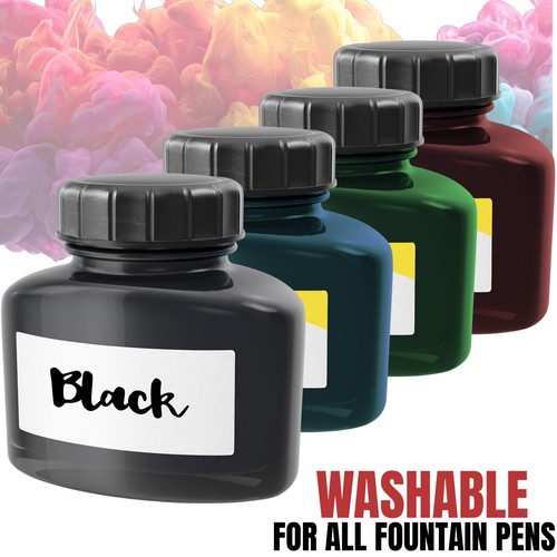 Fountain pen ink - pen, bottle