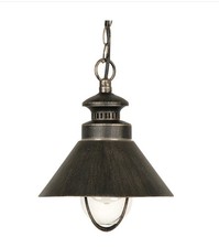 Oaks Weatherby Black Brushed Gold Finish Outdoor Pendant Light 105 CH BG. J18