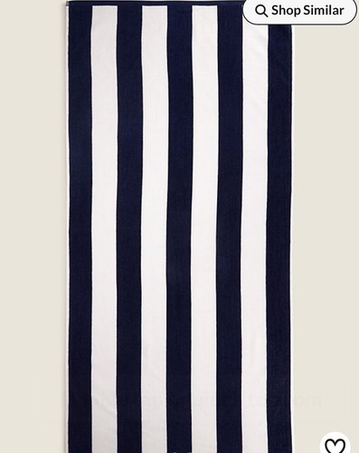 Navy stripe beach cotton towel - stripe,